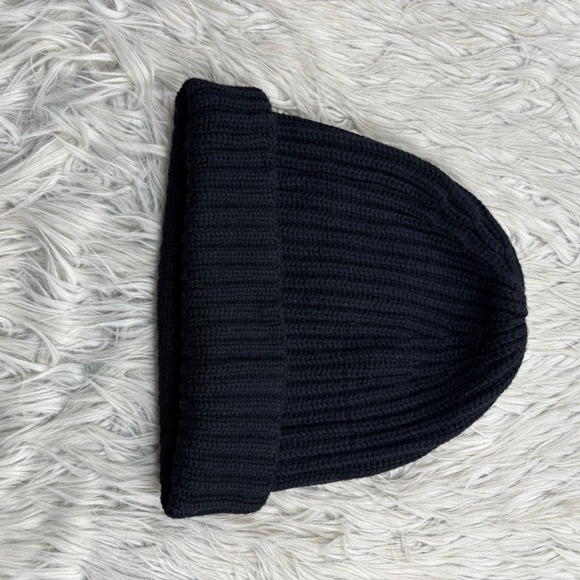 Jigsaw Women's OS Black Slouchy Chunky Knit Beanie Minimalist Classic 100% Wool - Picture 2 of 4